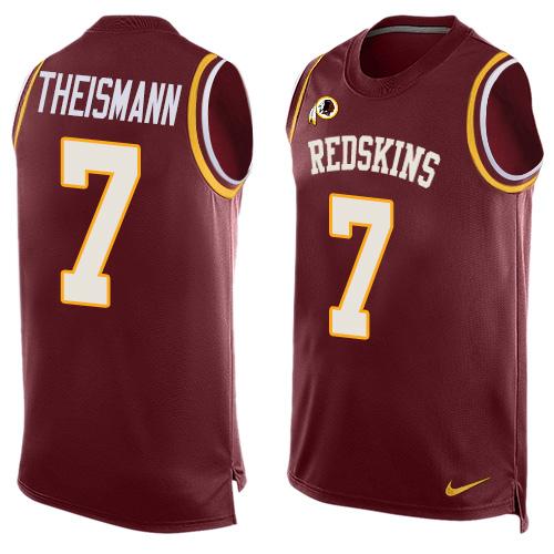 Nike Redskins #7 Joe Theismann Burgundy Red Team Color Men's Stitched NFL Limited Tank Top Jersey - Click Image to Close